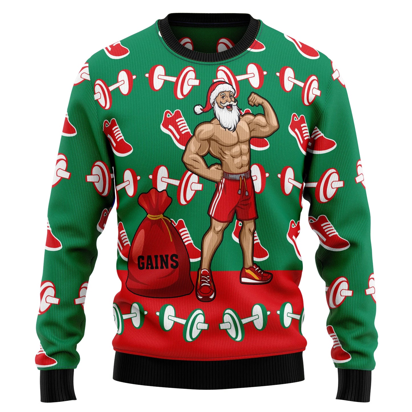 Santa Gym Ugly Christmas Sweater, Christmas Gift,Gift Christmas 2024