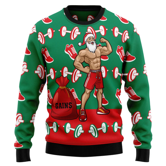 Santa Gym Ugly Christmas Sweater, Christmas Gift,Gift Christmas 2024