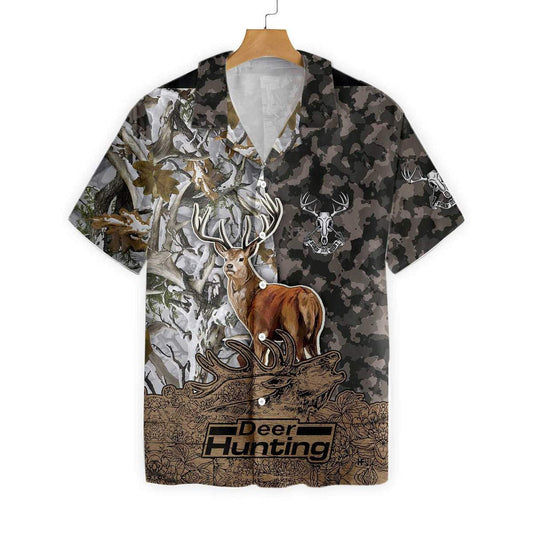 Deer Camouflage Bow Hunting Pattern Hawaiian Shirt,Hawaiian Shirt Gift, Christmas Gift