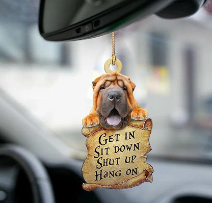 Shar pei get in two sided ornament, dog interior ornaments for cars, Christmas Decoration