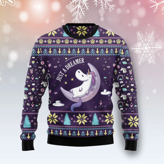 Unicorn Dreamer unisex womens & mens, couples matching, friends, funny family ugly christmas holiday sweater gifts, Christmas Ugly Sweater