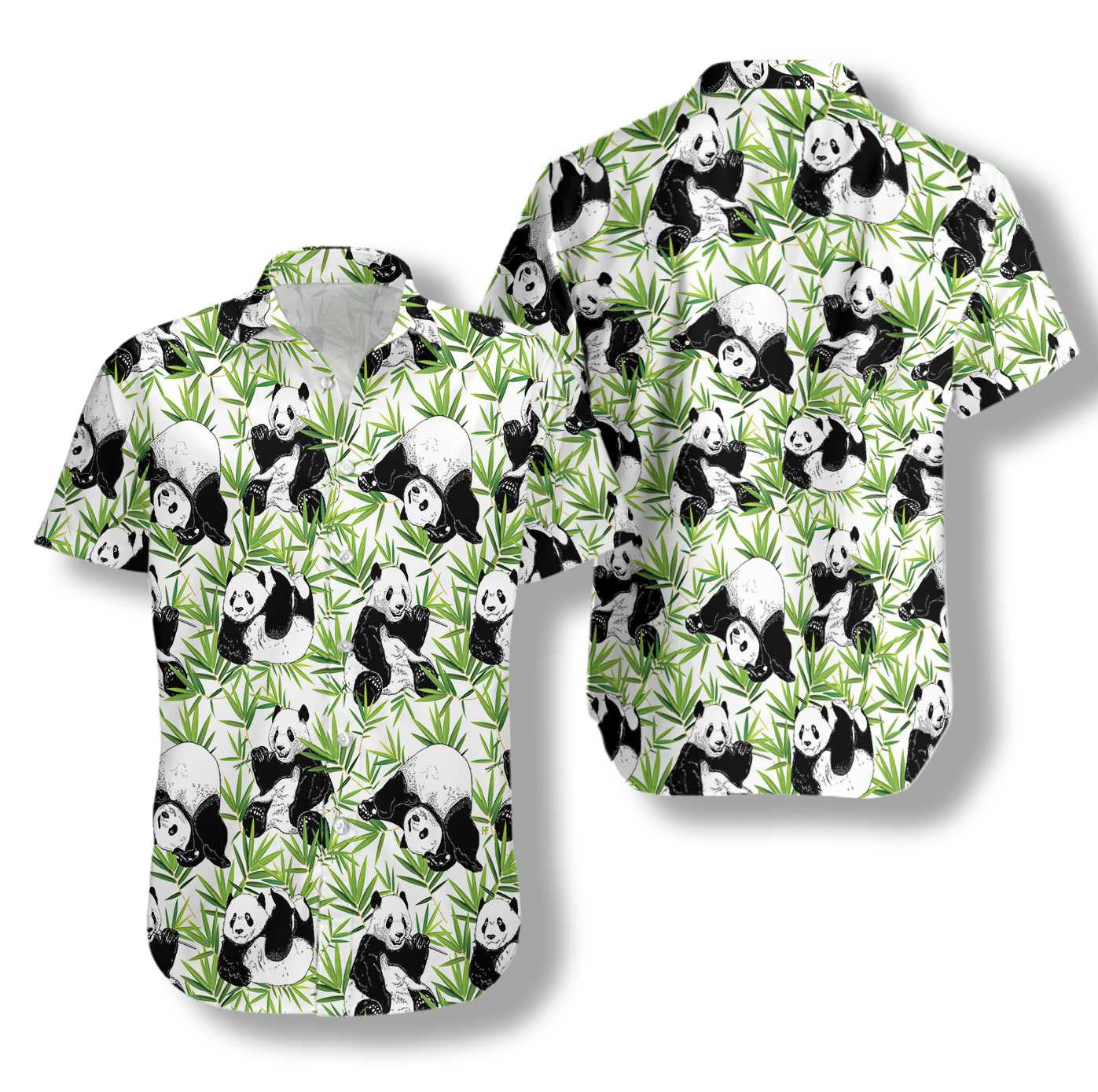 Into Nature Panda Bamboo Design Hawaiian Shirt, Hawaiian Shirt Gift, Christmas Gift
