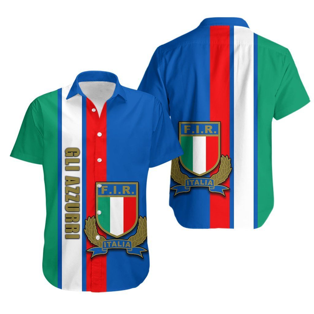 Italian Rugby Hawaiian Aloha Shirt Th4 Hawaiian Shorts Beach Short Sleeve, Hawaiian Shirt Gift, Christmas Gift
