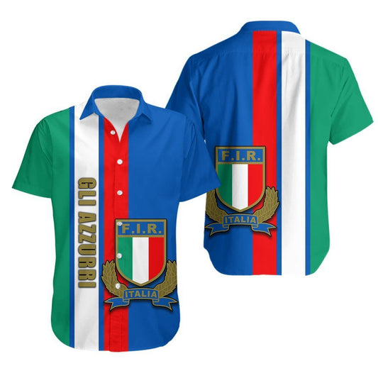 Italian Rugby Hawaiian Aloha Shirt Th4 Hawaiian Shorts Beach Short Sleeve, Hawaiian Shirt Gift, Christmas Gift