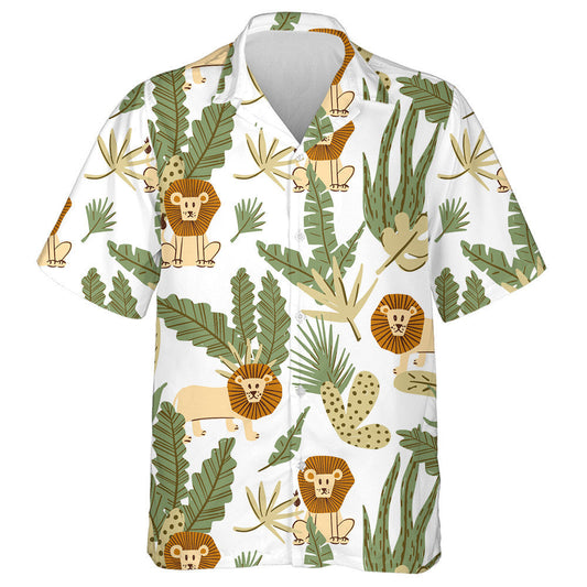 Funny Lion In Tropical Jungle Hawaiian Shirt,Hawaiian Shirt Gift, Christmas Gift