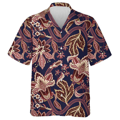 Ethnic Pattern With Indian Ornament Amazing Flower Branches Hawaiian Shirt, Hawaiian Shirt Gift, Christmas Gift
