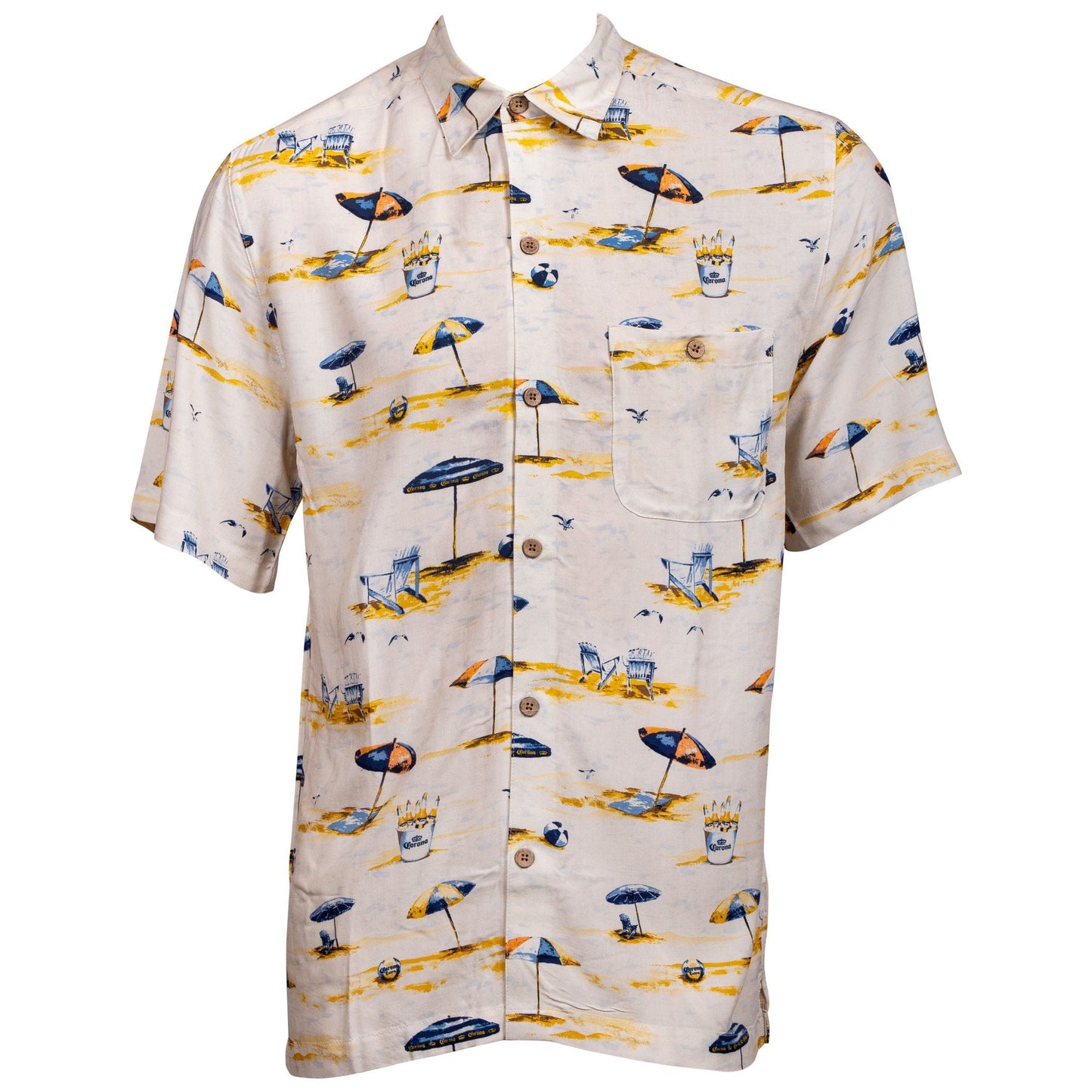 Corona Extra Bucket Beach Button Up Hawaiian Aloha Shirt, Hwaiian For Gift