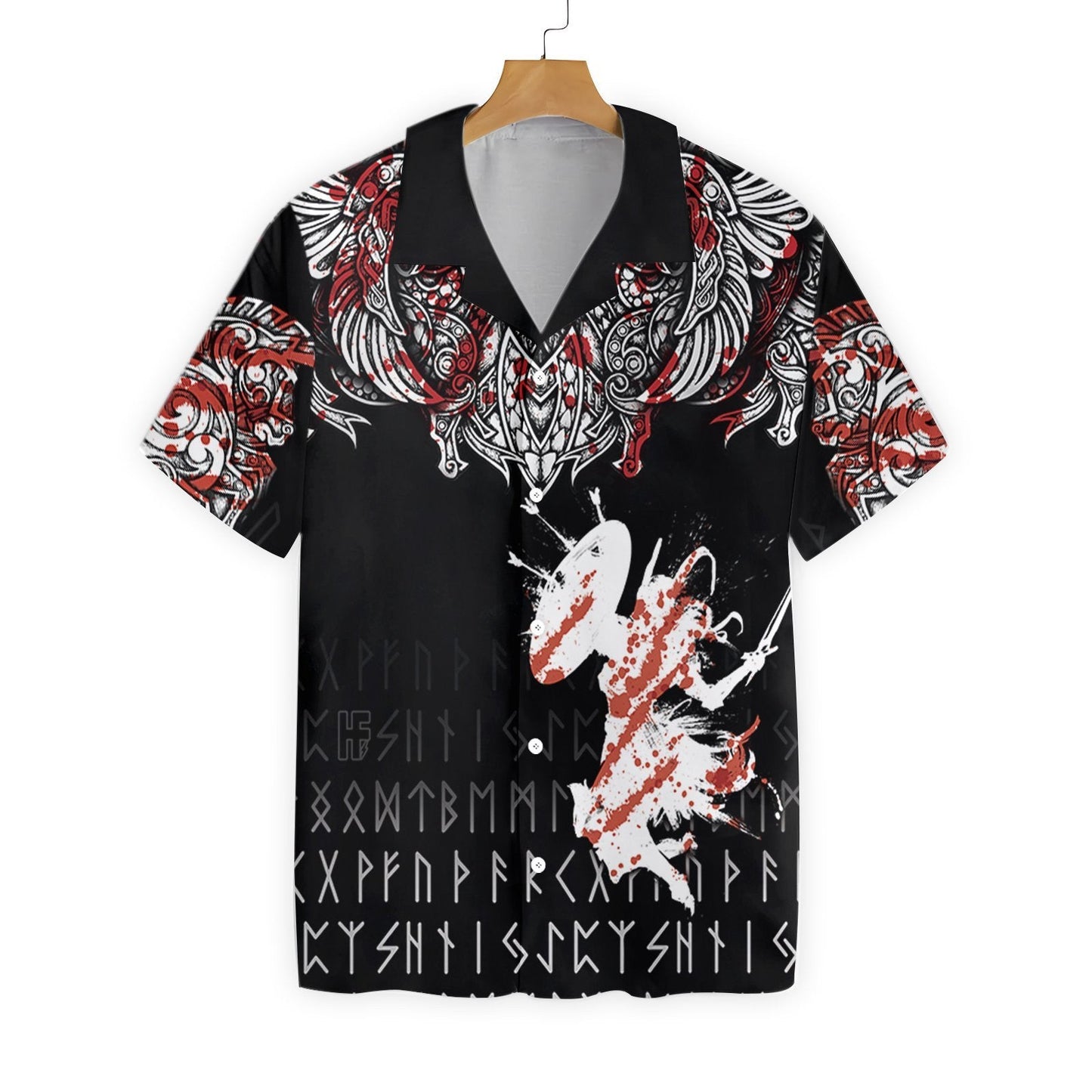 Victory Or Valhalla Black White And Red Design Hawaiian Shirt, Hawaiian Shirt Gift, Christmas Gift