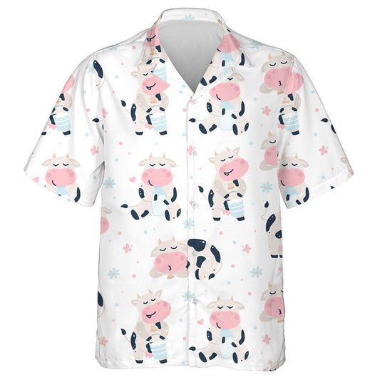 Cute Baby Cow Is Drinking Milk Hawaiian Shirt,Hawaiian Shirt Gift, Christmas Gift