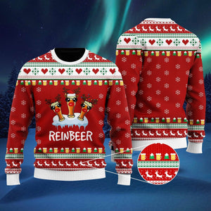 Funny Reindeer Reinbeer Christmas Ugly Christmas Sweater, Christmas Gift, Gift Christmas 2024