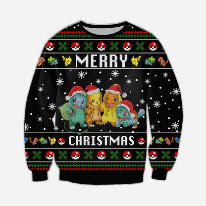 Pokemon Christmas Knitting Pattern 3D Print Ugly Sweater Hoodie All Over Printed, Christmas Ugly Sweater,Christmas Gift,Gift Christmas 2022