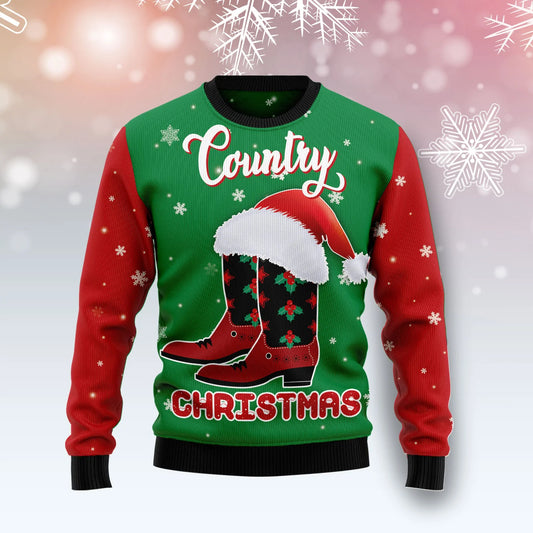 Cowgirl Country Christmas  unisex womens & mens, couples matching, friends, funny family ugly christmas holiday sweater gifts , Christmas Ugly Sweater
