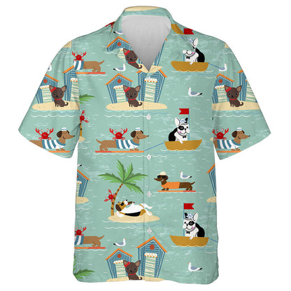 The Palm Tree Various Dogs On Vacations Hawaiian Shirt, Hawaiian Shirt Gift, Christmas Gift