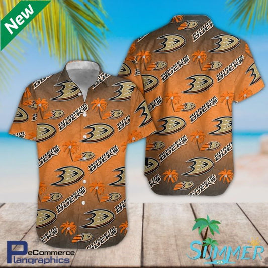 Anaheim Ducks Aloha Shirt Hawaiian Aloha Shirt Hawaiian Shorts Beach Short Shirt, Hawaiian Shirt Gift, Christmas Gift
