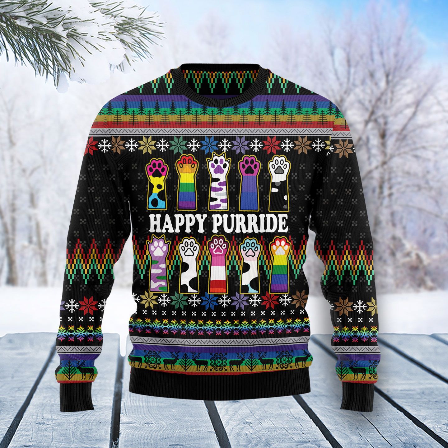 Cat LGBT Color Ugly Christmas Sweater, Christmas Ugly Sweater,Christmas Gift,Gift Christmas 2022