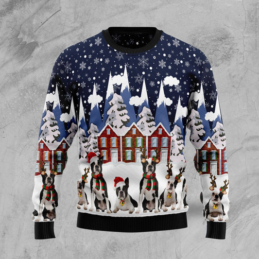 Boston Terrier Family Ugly Christmas Sweater, Christmas Ugly Sweater,Christmas Gift,Gift Christmas 2022