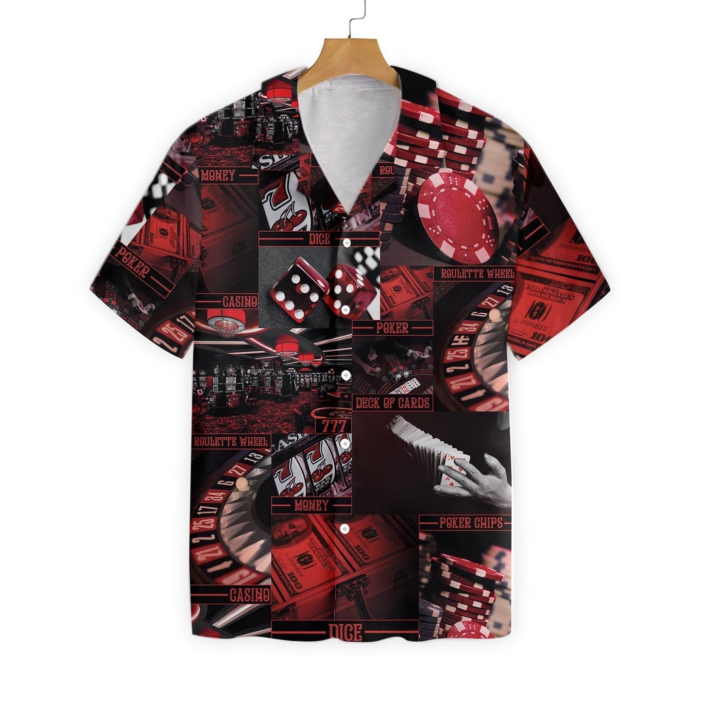 Gambling Maroon And Black Design Hawaiian Shirt, Hawaiian Shirt Gift, Christmas Gift