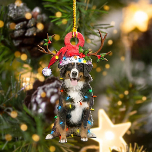 Bernese Mountain Christmas Shape Christmas Plastic Hanging Ornament, Christmas Ornament Gift, Christmas Gift, Christmas Decoration