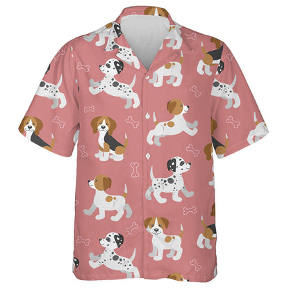 Funny Puppies Beagle Dalmatian And Jack Russell Terrier Hawaiian Shirt, Hawaiian Shirt Gift, Christmas Gift