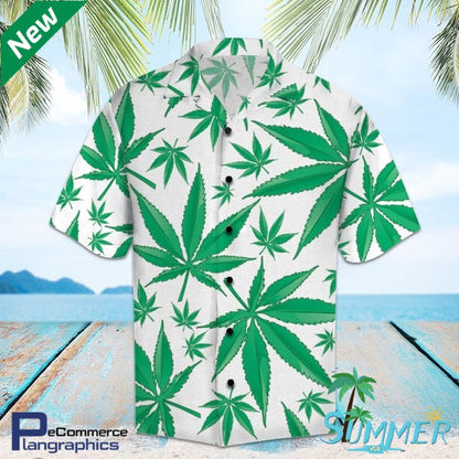 Weed Aop Hawaiian Aloha Shirt Hawaiian Shorts Beach Short Shirt, Hawaiian Shirt Gift, Christmas Gift