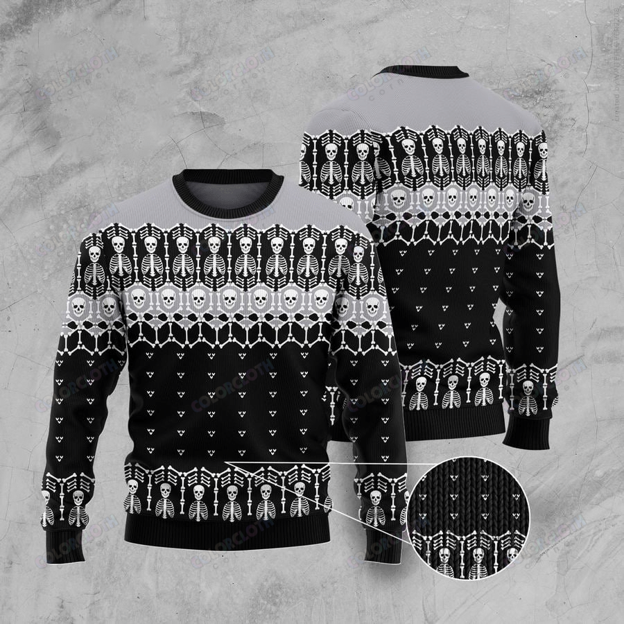 Black And White Skeleton Ugly Christmas Sweater, Christmas Ugly Sweater,Christmas Gift,Gift Christmas 2022