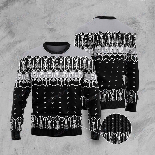 Black And White Skeleton Ugly Christmas Sweater, Christmas Ugly Sweater,Christmas Gift,Gift Christmas 2022