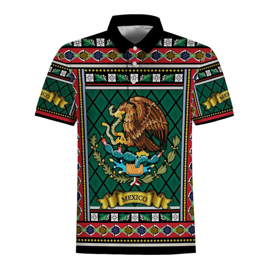 Mexico Coat Of Arms Cool Eagle Cactus Pattern Hawaiian Shirt, Hawaiian Shirt Gift, Christmas Gift