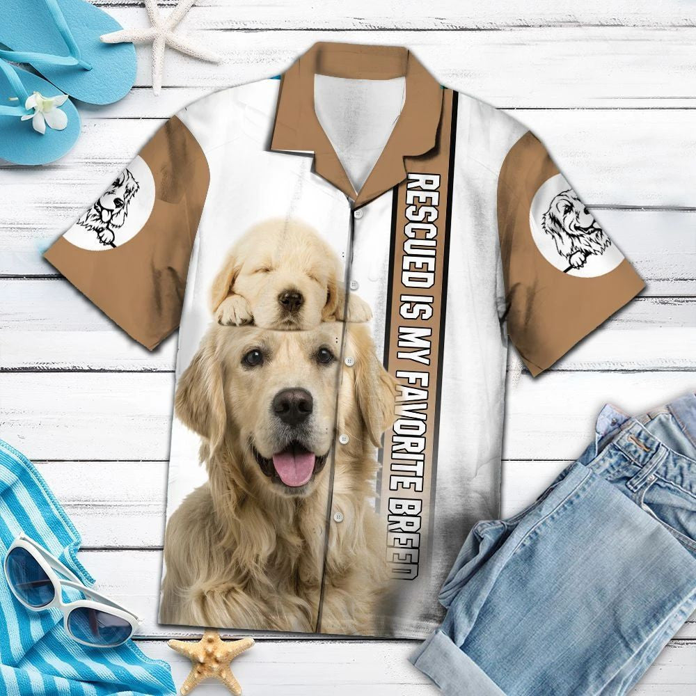 Golden Retriever Is My Favorite Breed Hawaiian Shirt,Hawaiian Shirt Gift, Christmas Gift