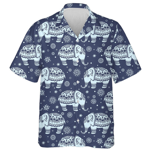 Tribal Background With Elephant Indian Ethnic Hawaiian Shirt,Hawaiian Shirt Gift, Christmas Gift