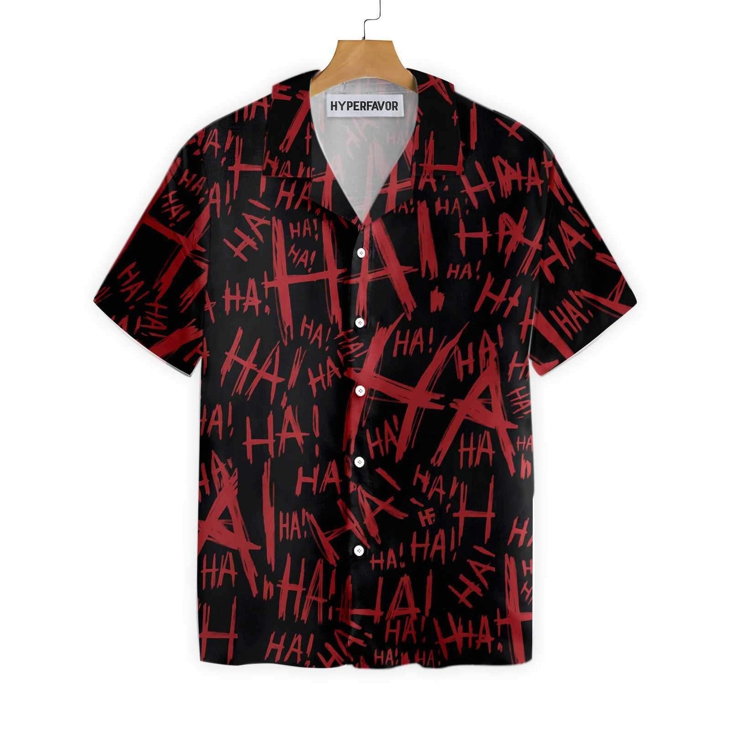 Maroon Text Scary Laugh For Halloween Design Hawaiian Shirt, Hawaiian Shirt Gift, Christmas Gift
