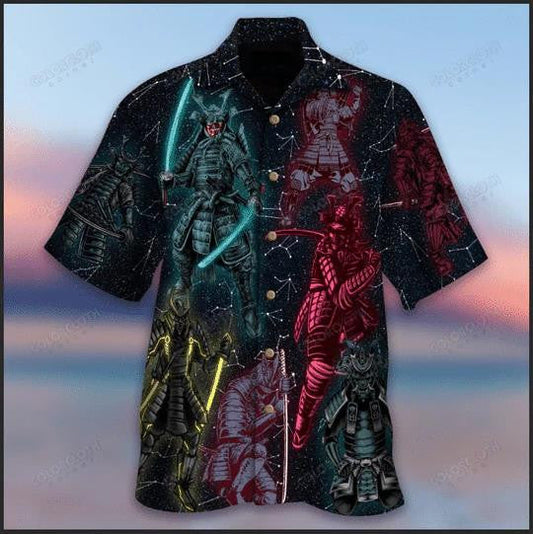 Return To Life Samurai Colorful Drawn Pattern Hawaiian Shirt, Hawaiian Shirt Gift, Christmas Gift