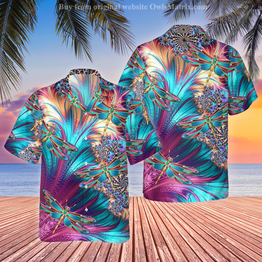 Dragonfly Loves Summer Vibes - Hawaiian Shirt, Hawaiian Shirt Gift, Christmas Gift
