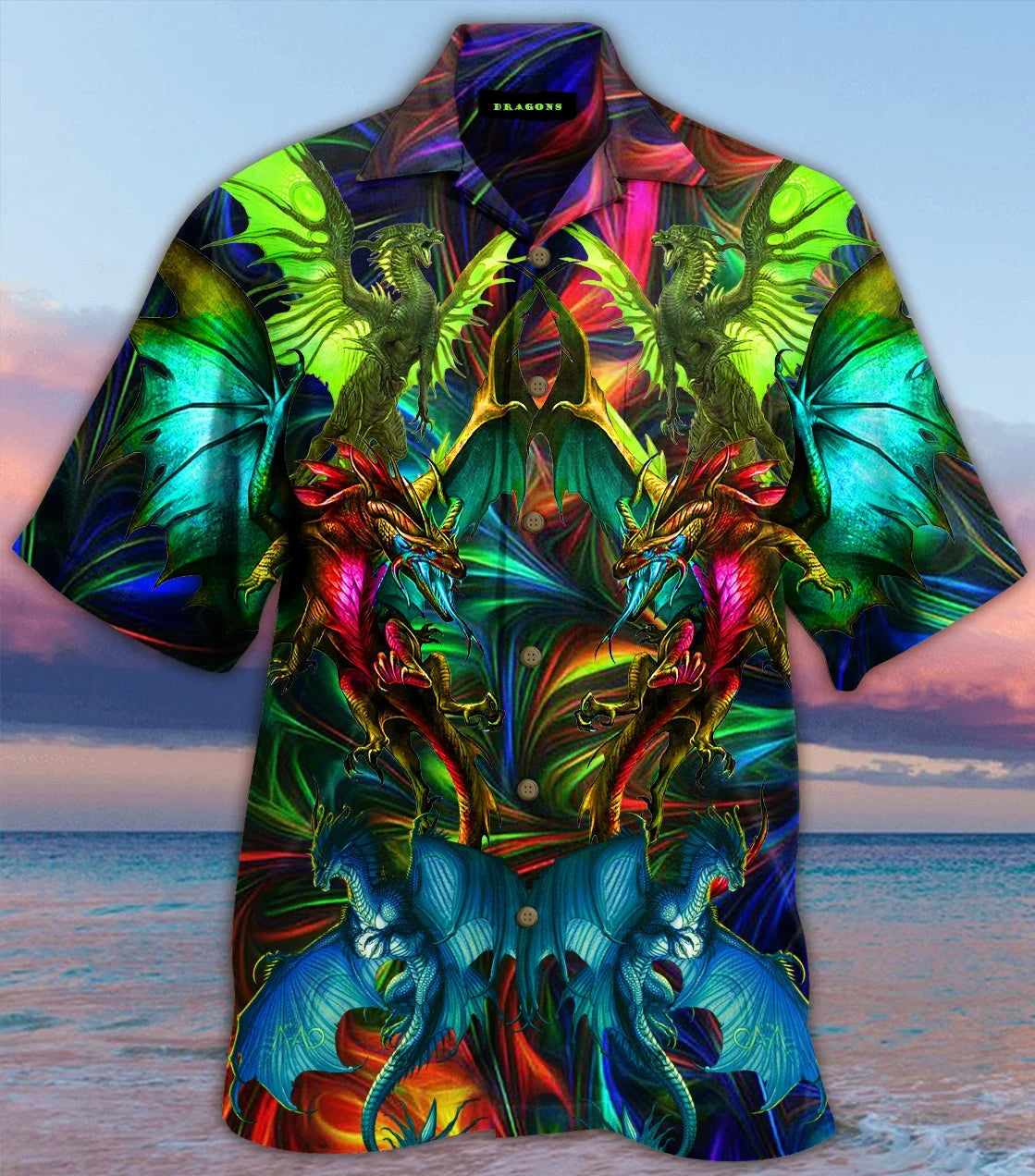 Bright Wings Of Dragon Fantasy Design Hawaiian Shirt, Hawaiian For Gift