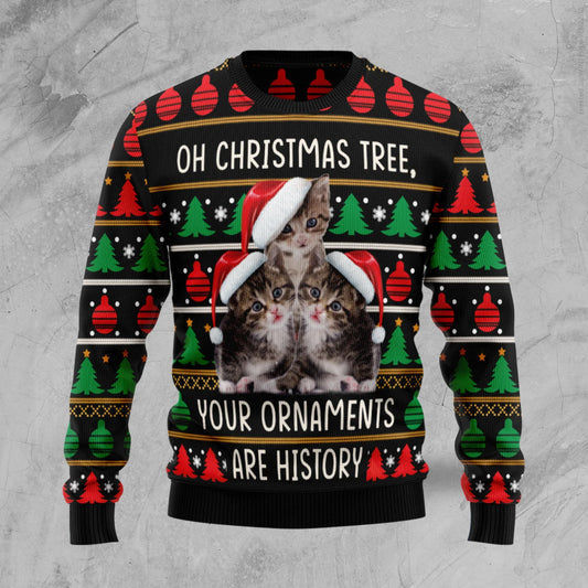 Awesome Cat unisex womens & mens, couples matching, friends, cat lover, funny family ugly christmas holiday sweater gifts