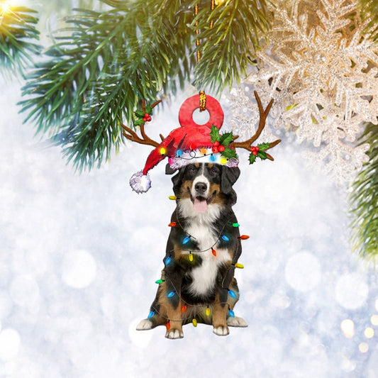 Bernese Mountain Christmas Light Reindeer Ornament, Dog Lover Gifts, Christmas Tree Ornament, Home Decor, Christmas Ornament Gift, Christmas Gift, Christmas Decoration