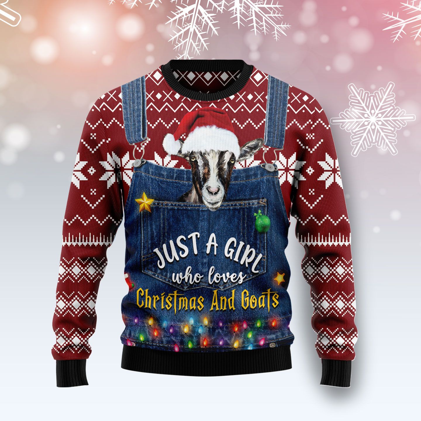 Just A Girl Who Loves Christmas And Goats Ugly Christmas Sweater,Christmas Ugly Sweater,Christmas Gift,Gift Christmas 2022