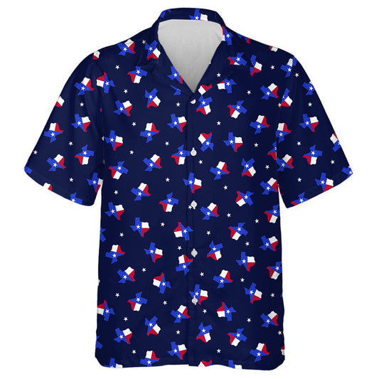 Map Of Texas State Flag Dark Blue Background Hawaiian Shirt, Hawaiian Shirt Gift, Christmas Gift