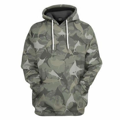 3D Marlin Camo Custom Tshirt Hoodie Apparel