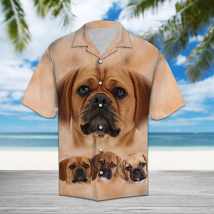Puggle Dog Family Great Animal Face Collection Themed Hawaiian Shirt, Hawaiian Shirt Gift, Christmas Gift