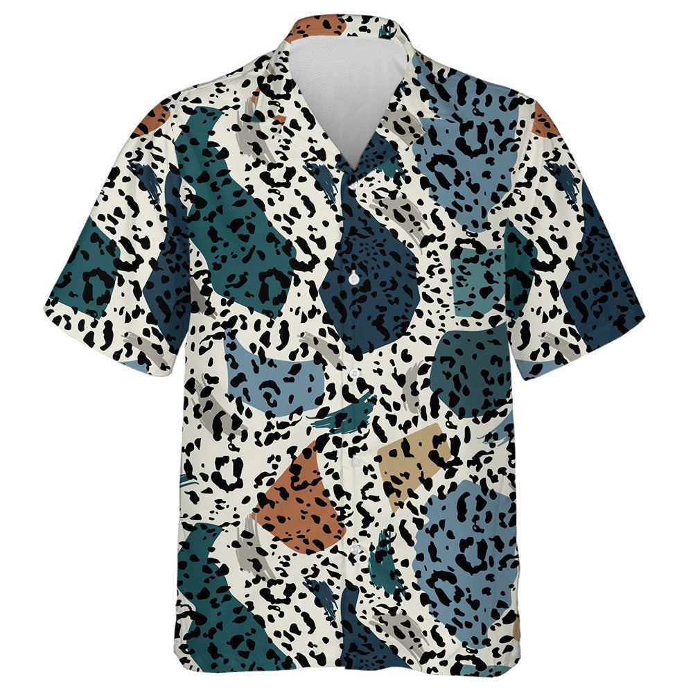 Trendy Colorful Of Shape And Brush With Leopard Hawaiian Shirt, Hawaiian Shirt Gift, Christmas Gift
