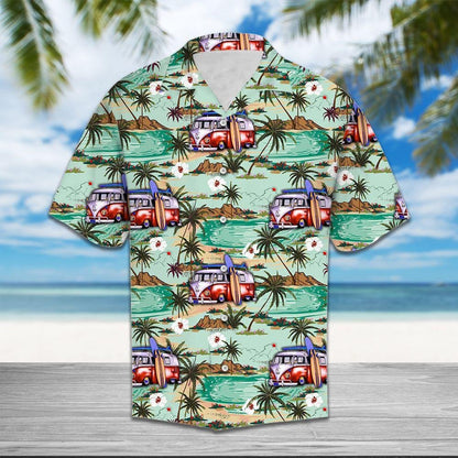 Caravan Beach Time Of Summer Design Hawaiian Shirt, Hawaiian For Gift