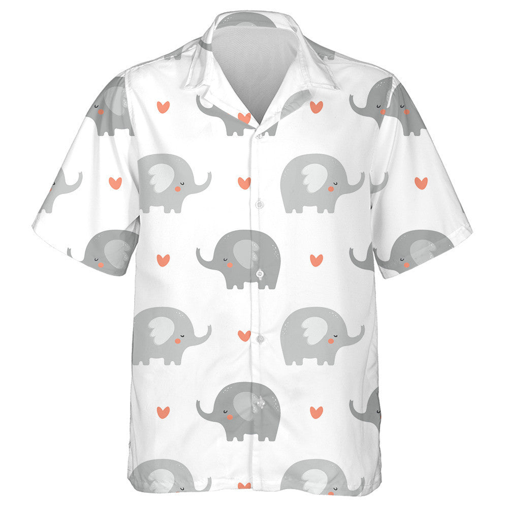 Adorable Baby Elephants Sleeping And Small Heart Hawaiian Shirt, Hawaiian Shirt Gift, Christmas Gift