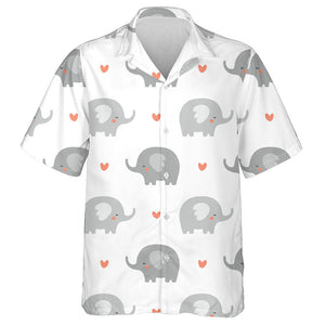 Adorable Baby Elephants Sleeping And Small Heart Hawaiian Shirt, Hawaiian Shirt Gift, Christmas Gift