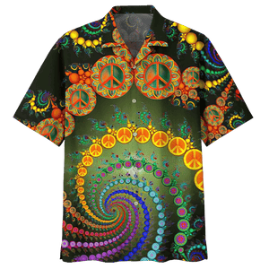 Colorful Spiral Design Hippie Pattern Hawaiian Shirt, Hawaiian For Gift