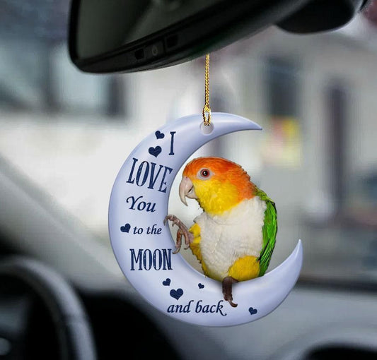 Caique Moon and Back 2 sides Ornament, Happy Christmas Ornament, Christmas Gift, Christmas Decoration