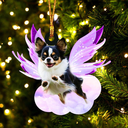 Chihuahua and wings gift for her gift for him gift for Chihuahua lover ornament, Happy Christmas Ornament, Christmas Gift, Christmas Decoration