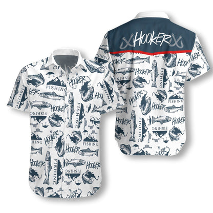 Hooker Fishing Hawaiian Aloha Shirt Hawaiian Shorts Beach Short Sleeve, Hawaiian Shirt Gift, Christmas Gift