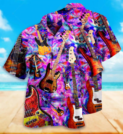 Music Life Love Collection Of Guitars Pattern Hawaiian Shirt, Hawaiian Shirt Gift, Christmas Gift