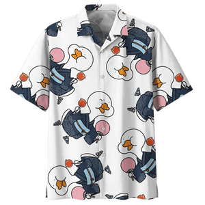 Adorable Duck Background Design Hawaiian Shirt, Hawaiian For Gift