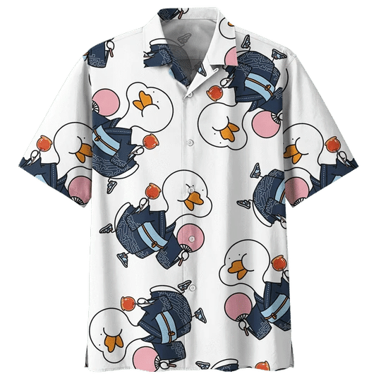 Adorable Duck Background Design Hawaiian Shirt, Hawaiian For Gift